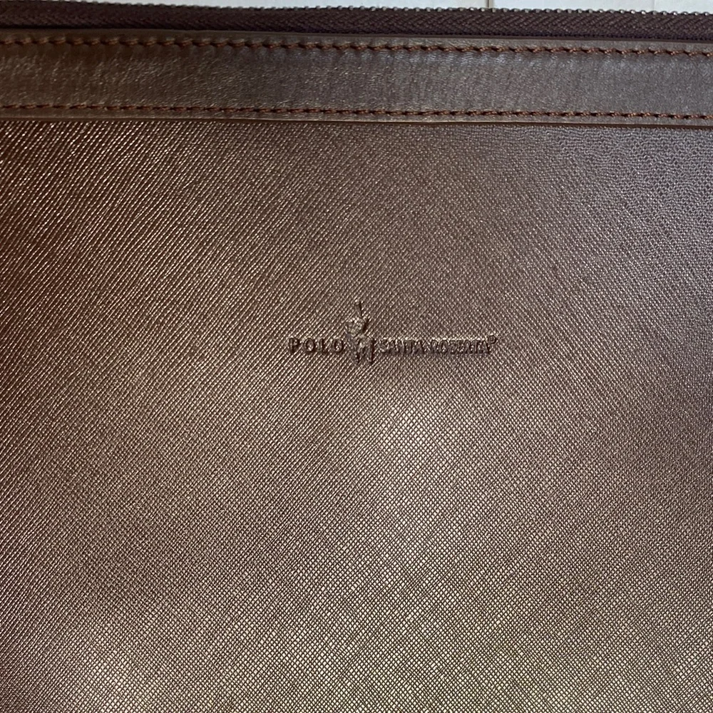 VTG $1476 NWT Santa Barbara Polo & Racquet Club Leather Messenger Bag